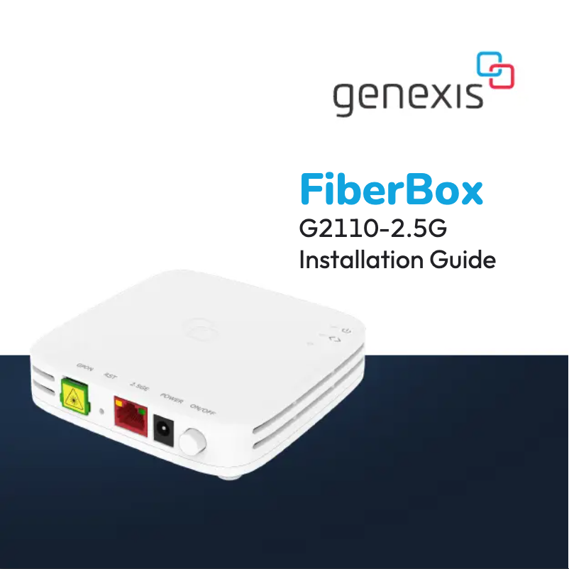 Image de la première page du manuel de l'appareil Fiberbox G2110