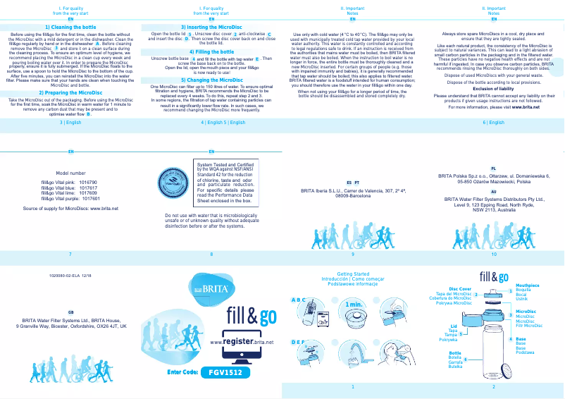 Página 1 del manual Manual de usuario BRITA Fill & Go