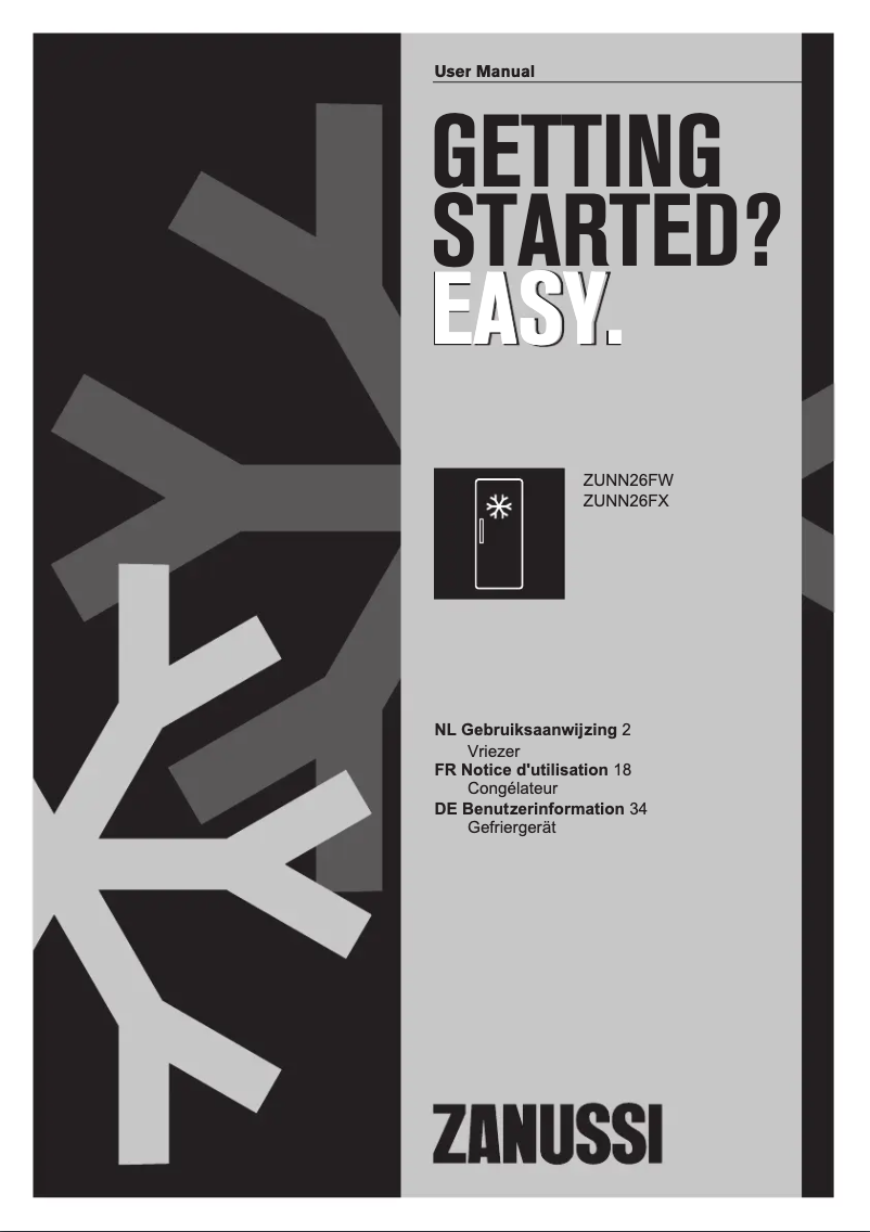 Page n°1 - Manuel utilisateur Zanussi ZUNN26FW