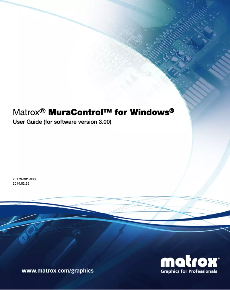 Page 1 de la notice Manuel utilisateur Matrox MuraControl for Windows