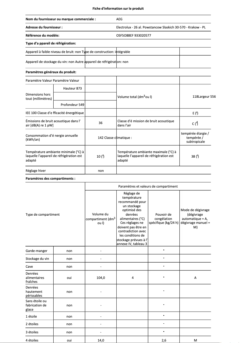 Image de la première page du manuel de l'appareil OSF5O88EF
