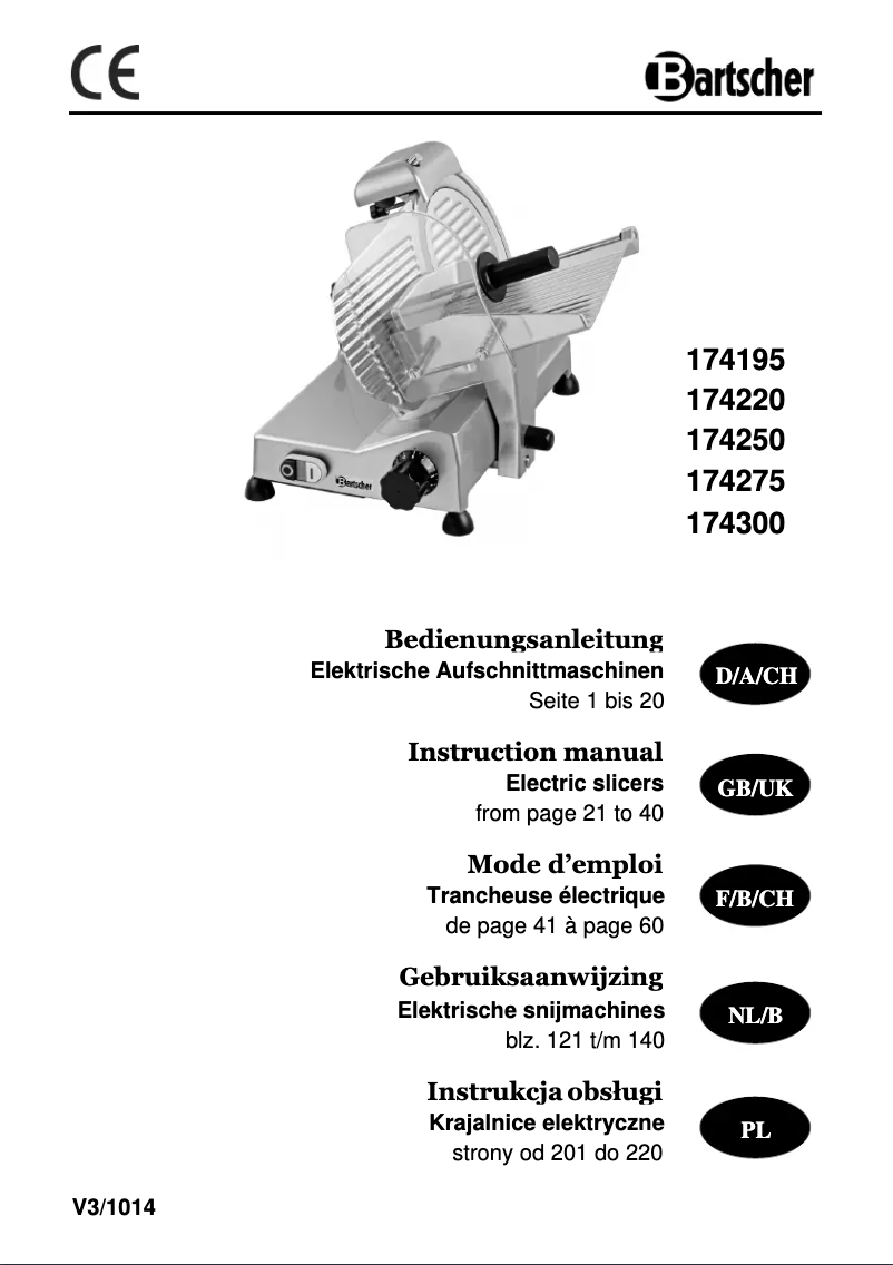 Page n°1 - Manuel utilisateur Bartscher 174250