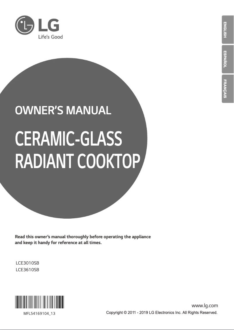 Page 1 de la notice Manuel utilisateur LG LCE3010SB