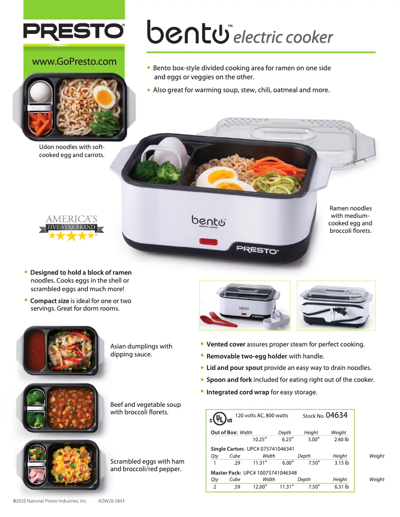 Image de la première page du manuel de l'appareil Bento 04634