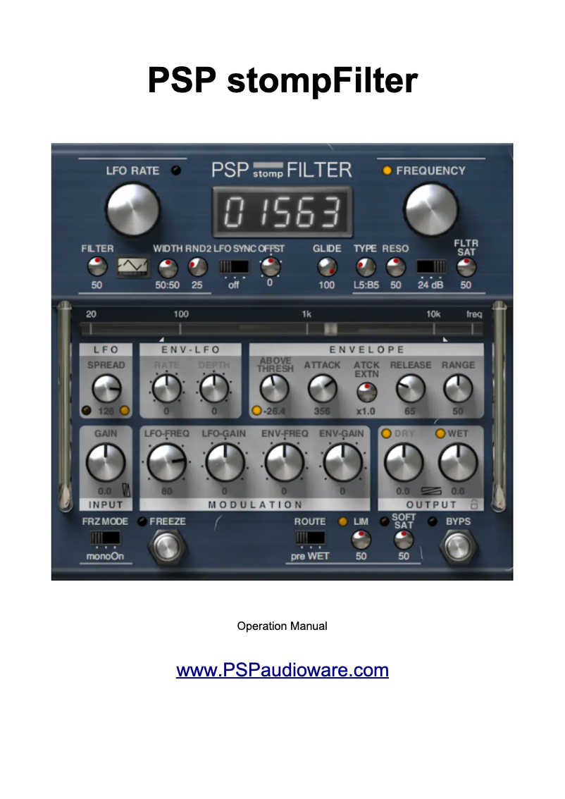 Image de la première page du manuel de l'appareil stompFilter