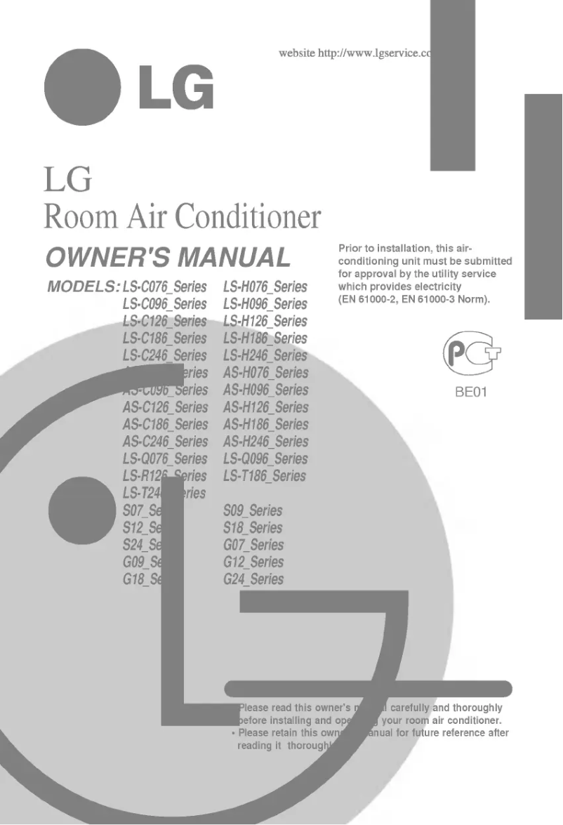 Page n°1 - Manuel utilisateur LG LSNH186TLM1