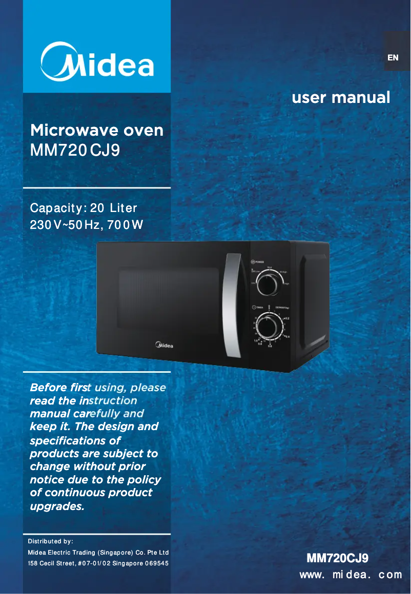 Page n°1 - Manuel utilisateur Midea MM720CJ9