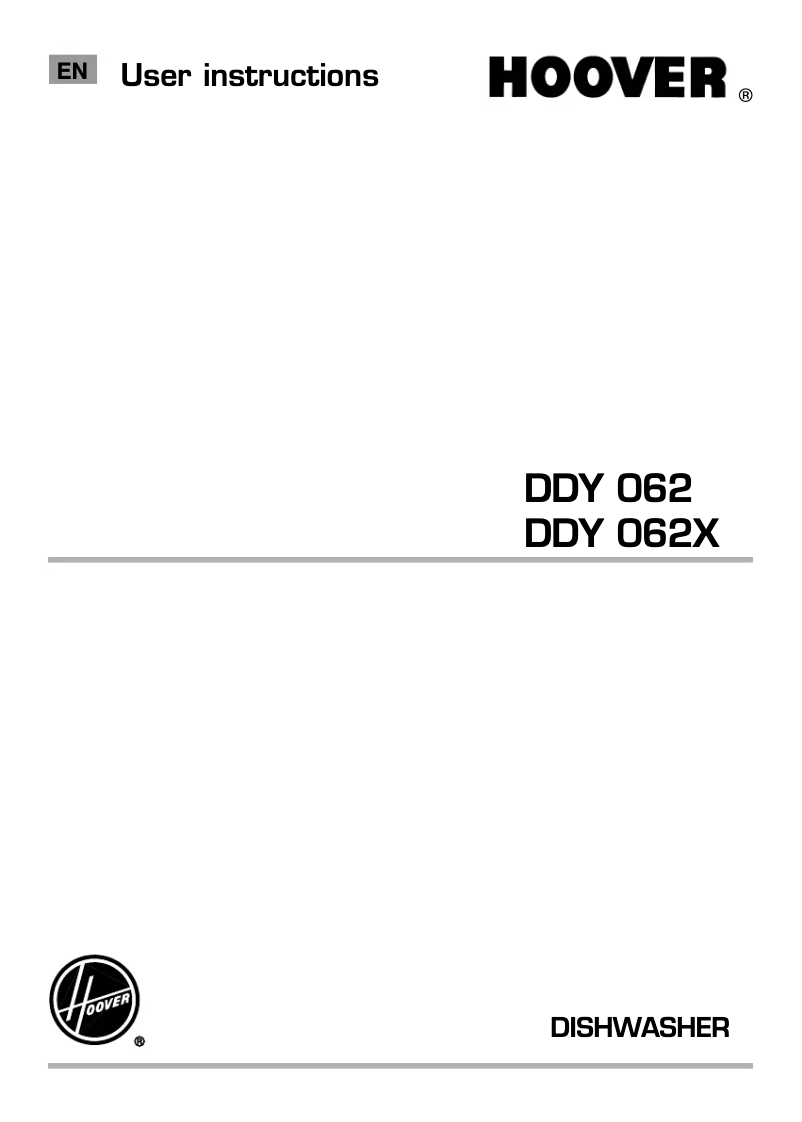 Page n°1 - Manuel utilisateur Hoover DDY 062X-AUS
