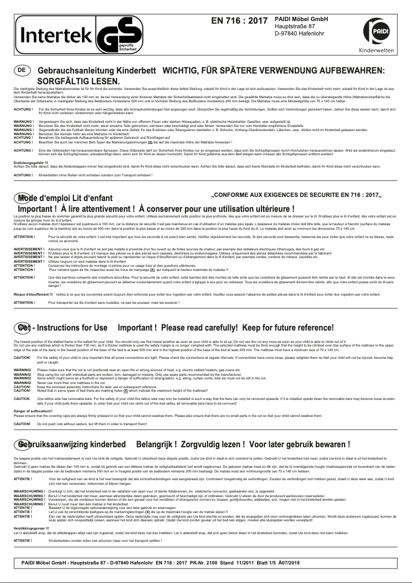 Image de la première page du manuel de l'appareil Felie