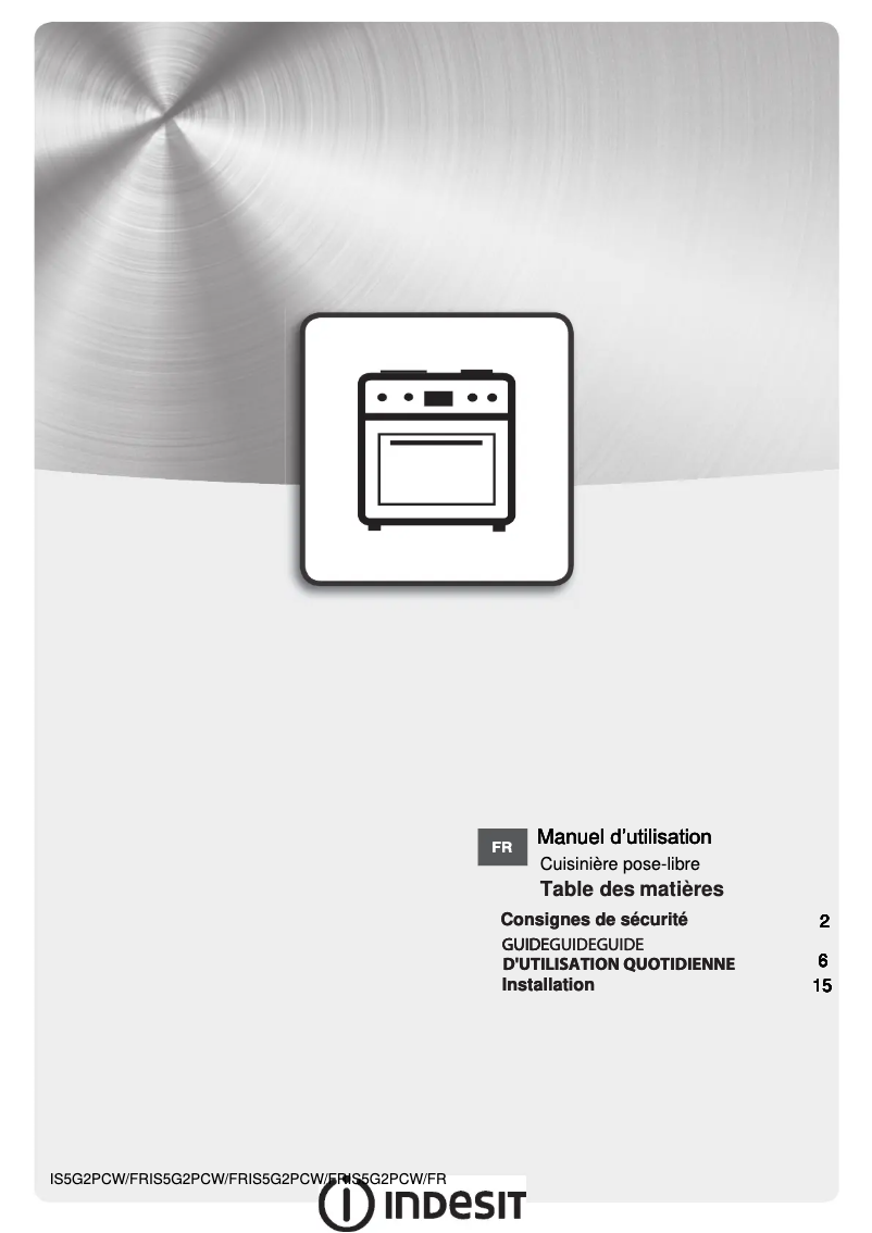 Image de la première page du manuel de l'appareil IS5G2PCW