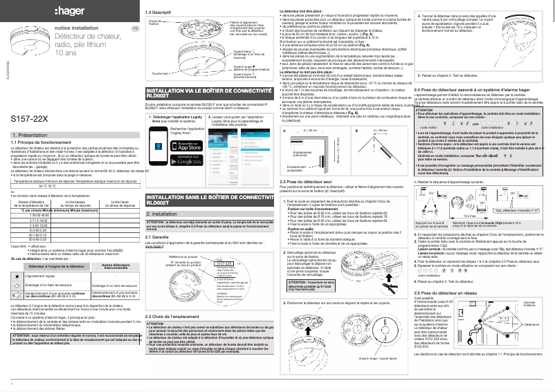 Image de la première page du manuel de l'appareil S157-22X