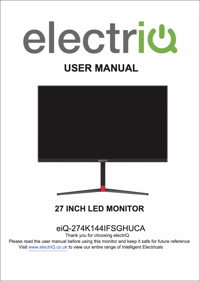Page n°1 - Manuel utilisateur ElectriQ eiQ-274K144IFSGHUCA