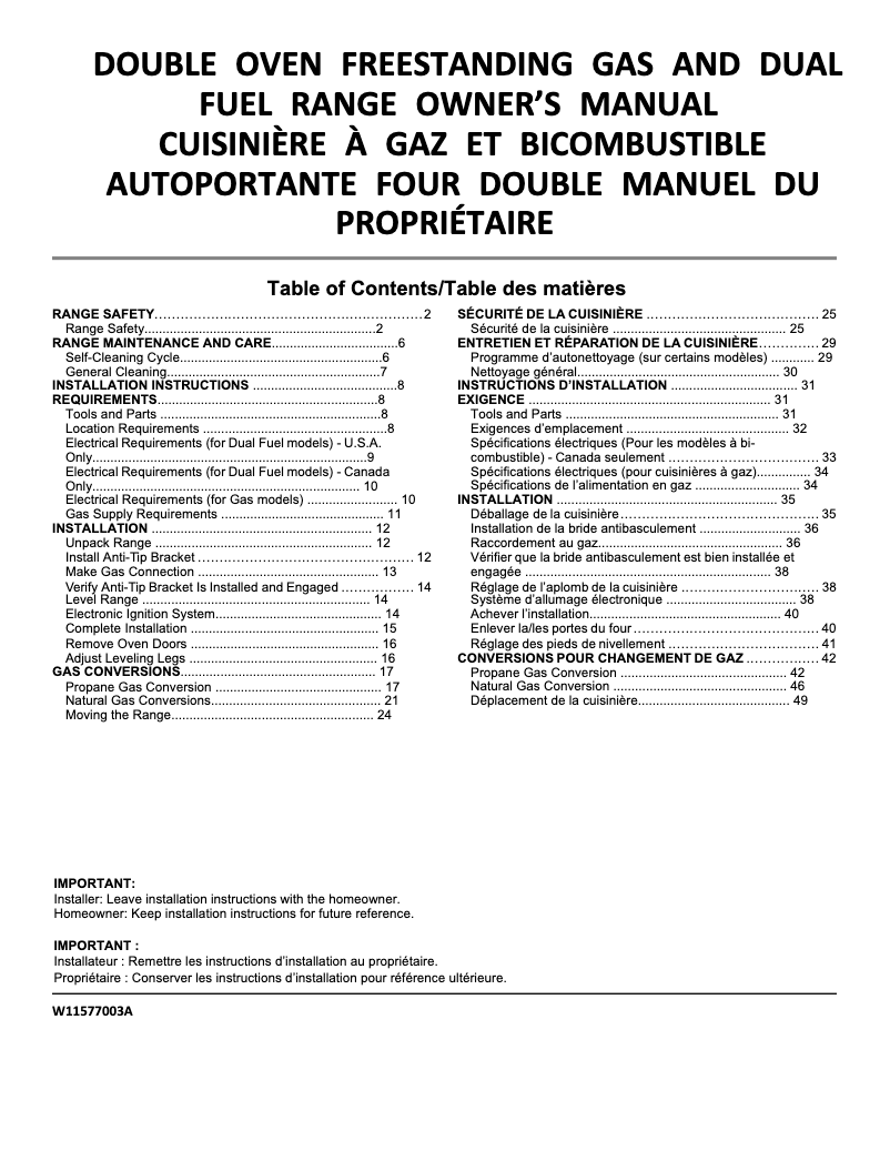 Page 1 de la notice Manuel utilisateur Maytag MGT8800FZ