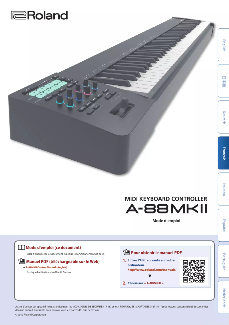 Page n°1 - Manuel utilisateur Roland A-88MKII