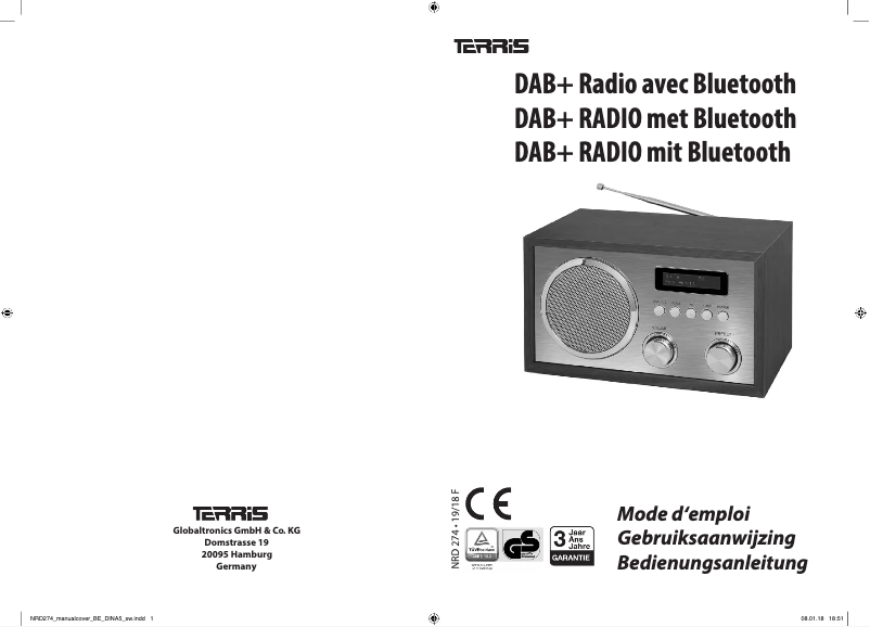 Page 1 de la notice Manuel utilisateur Terris NRD 274