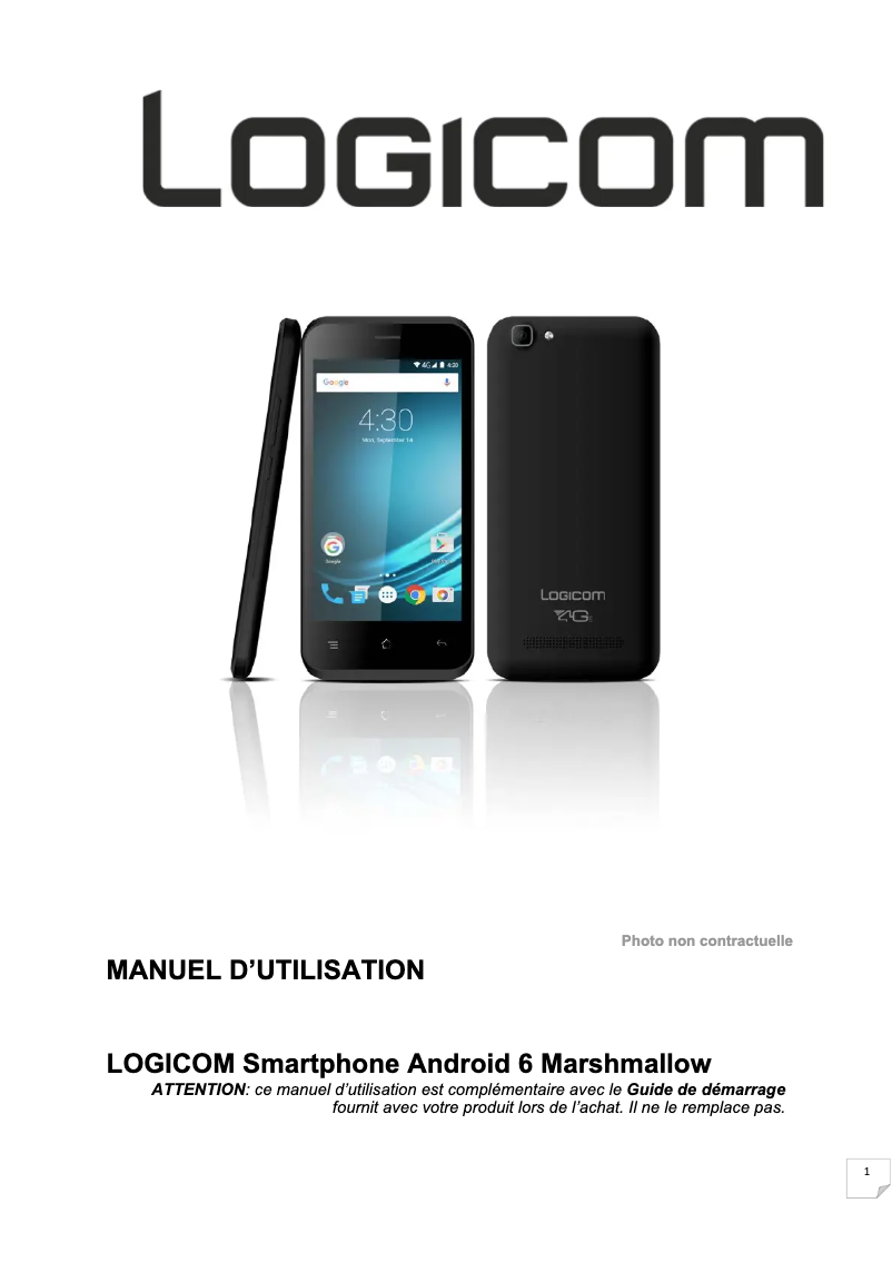 Page n°1 - Manuel utilisateur Logicom L-ITE 506 HD