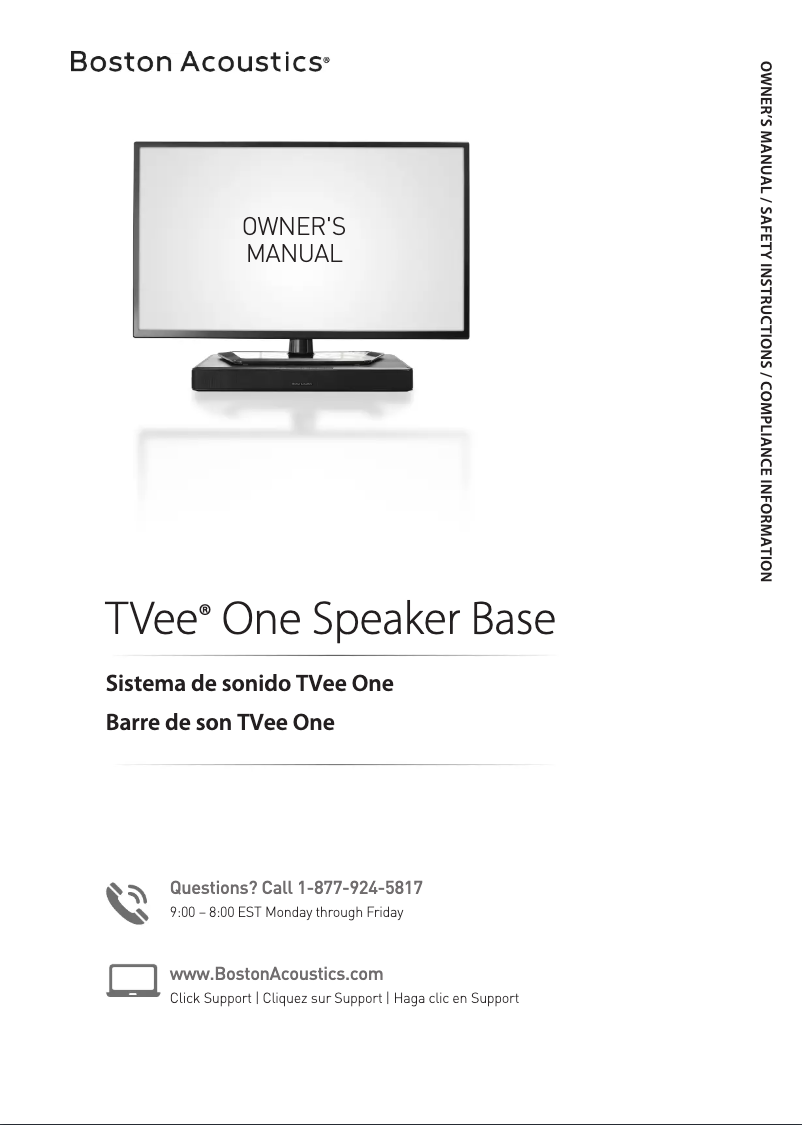 Page 1 de la notice Manuel utilisateur Boston Acoustics TVee One