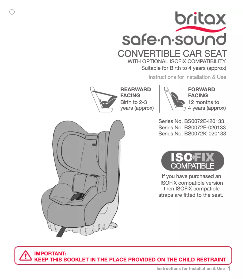 Page n°1 - Manuel utilisateur Safe-n-Sound Premier