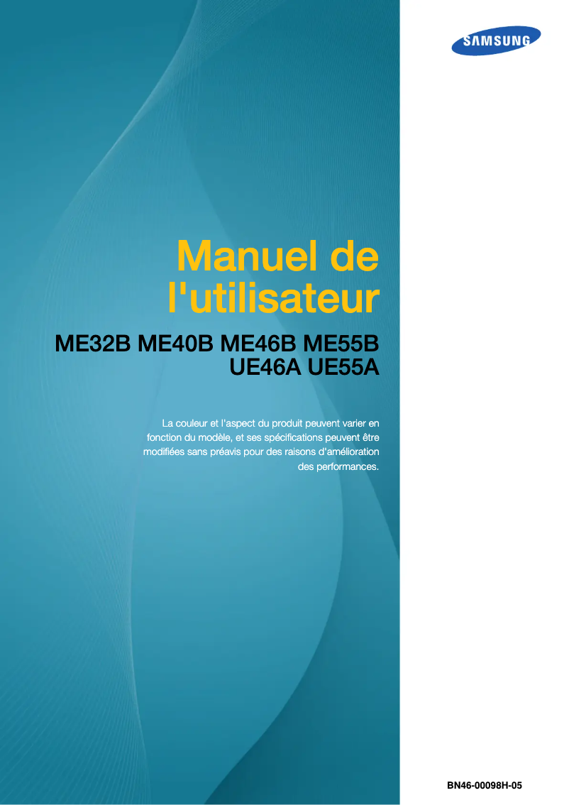 Image de la première page du manuel de l'appareil SyncMaster ME40B