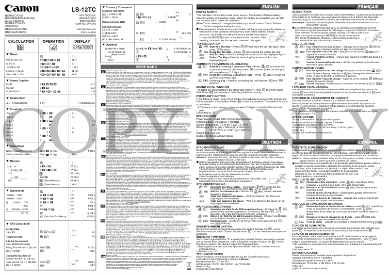 Image de la première page du manuel de l'appareil LS-12TC