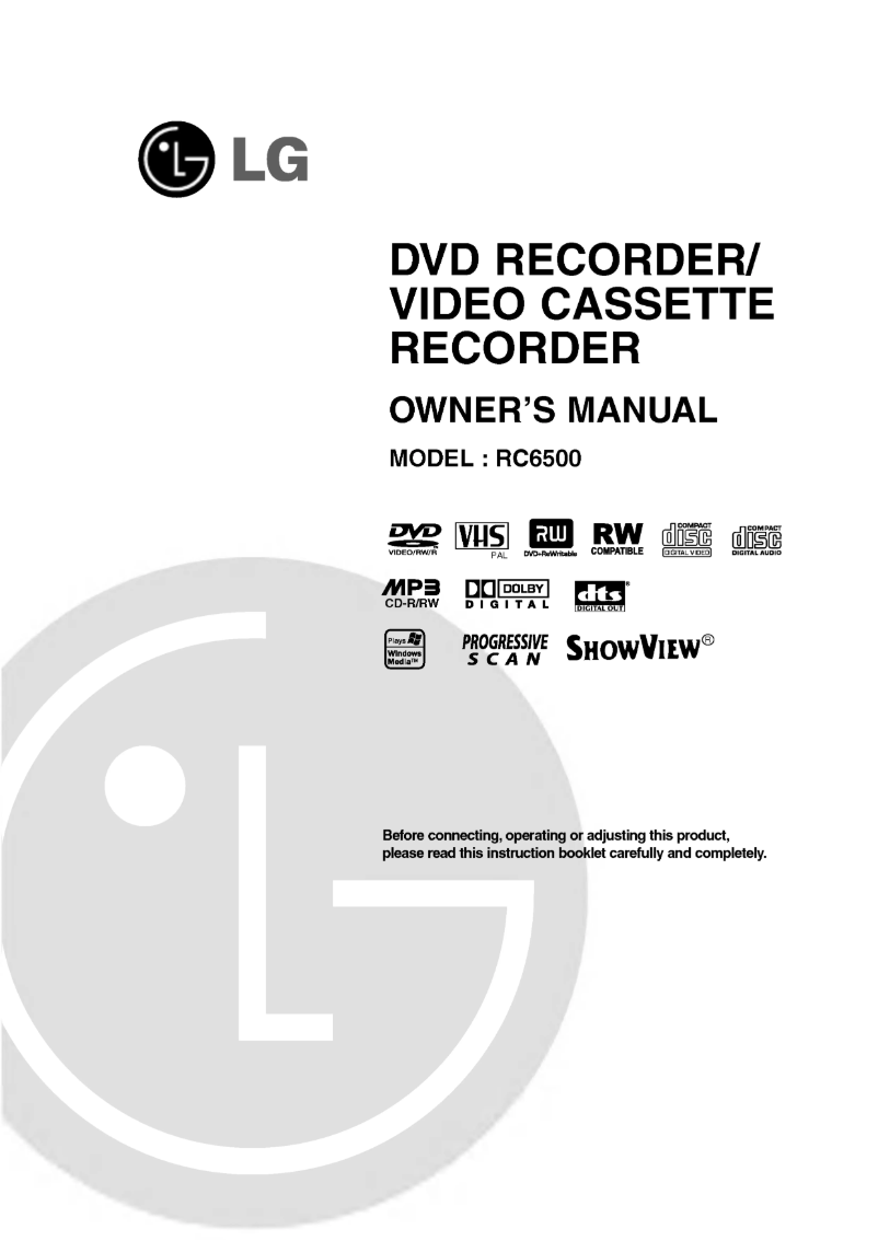 Page 1 de la notice Manuel utilisateur LG RC7812JP1L