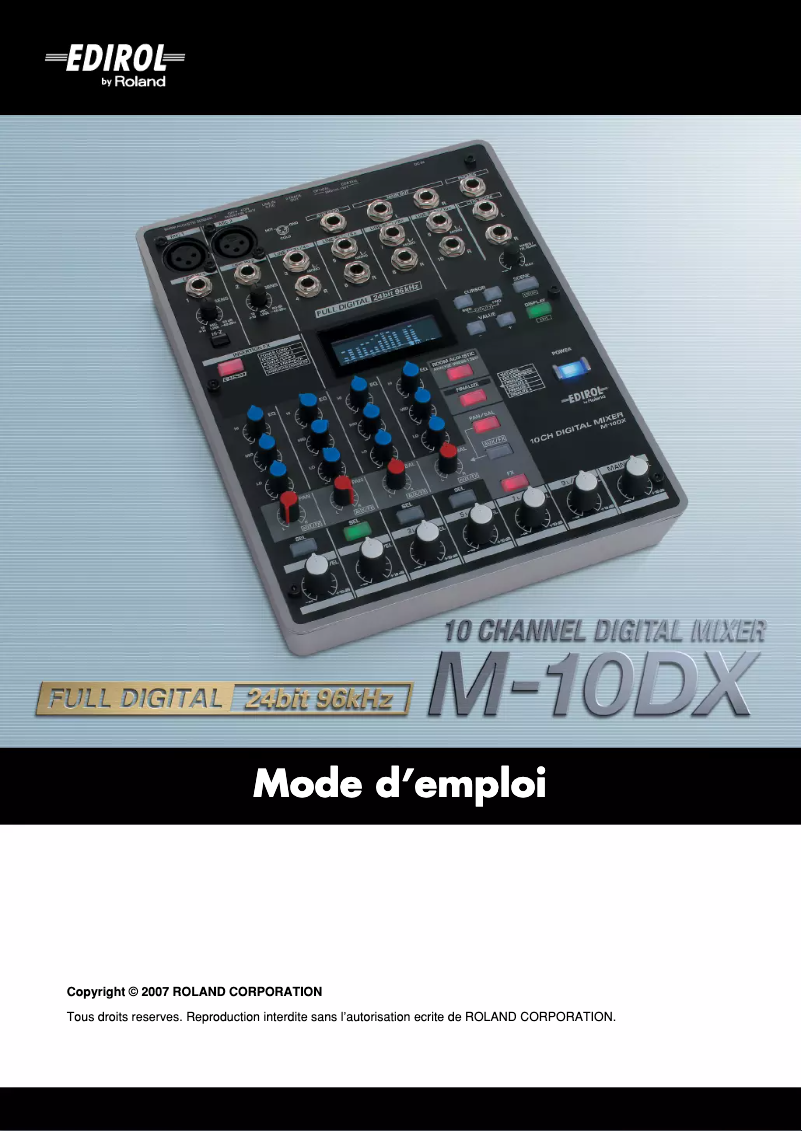 Page n°1 - Manuel utilisateur Roland Edirol M-10DX