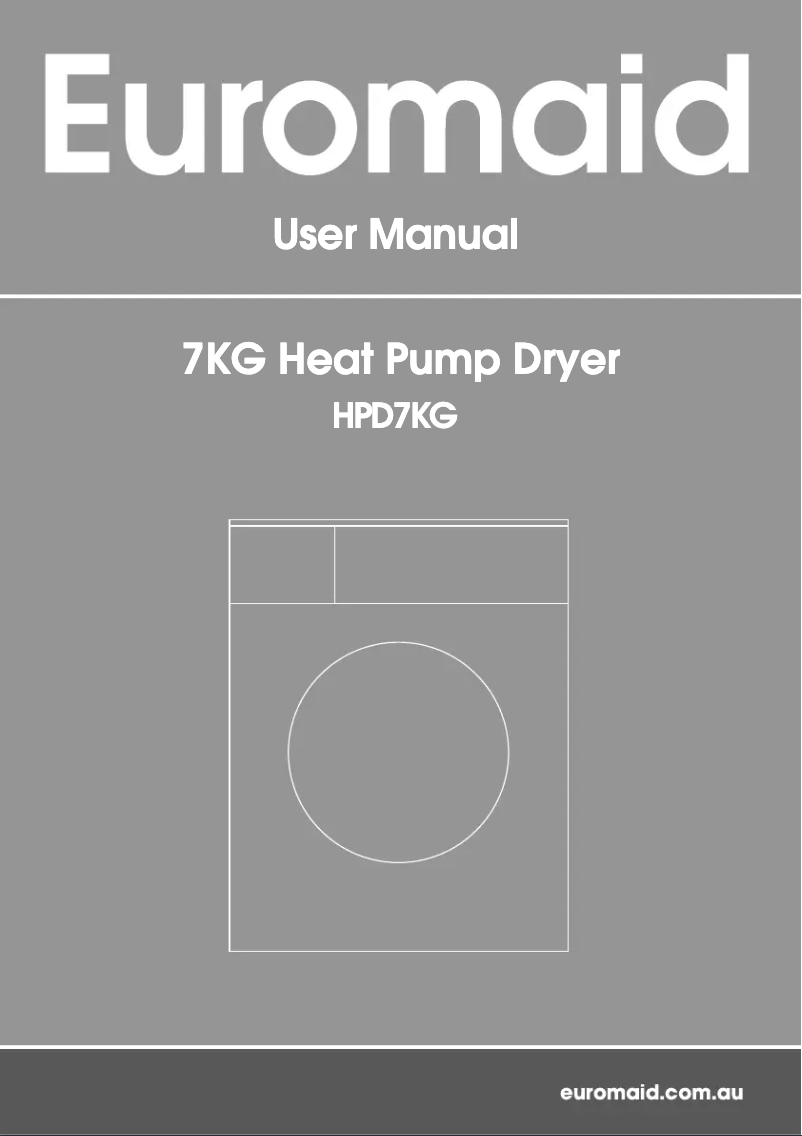 Page 1 de la notice Manuel utilisateur Euromaid HPD7KG