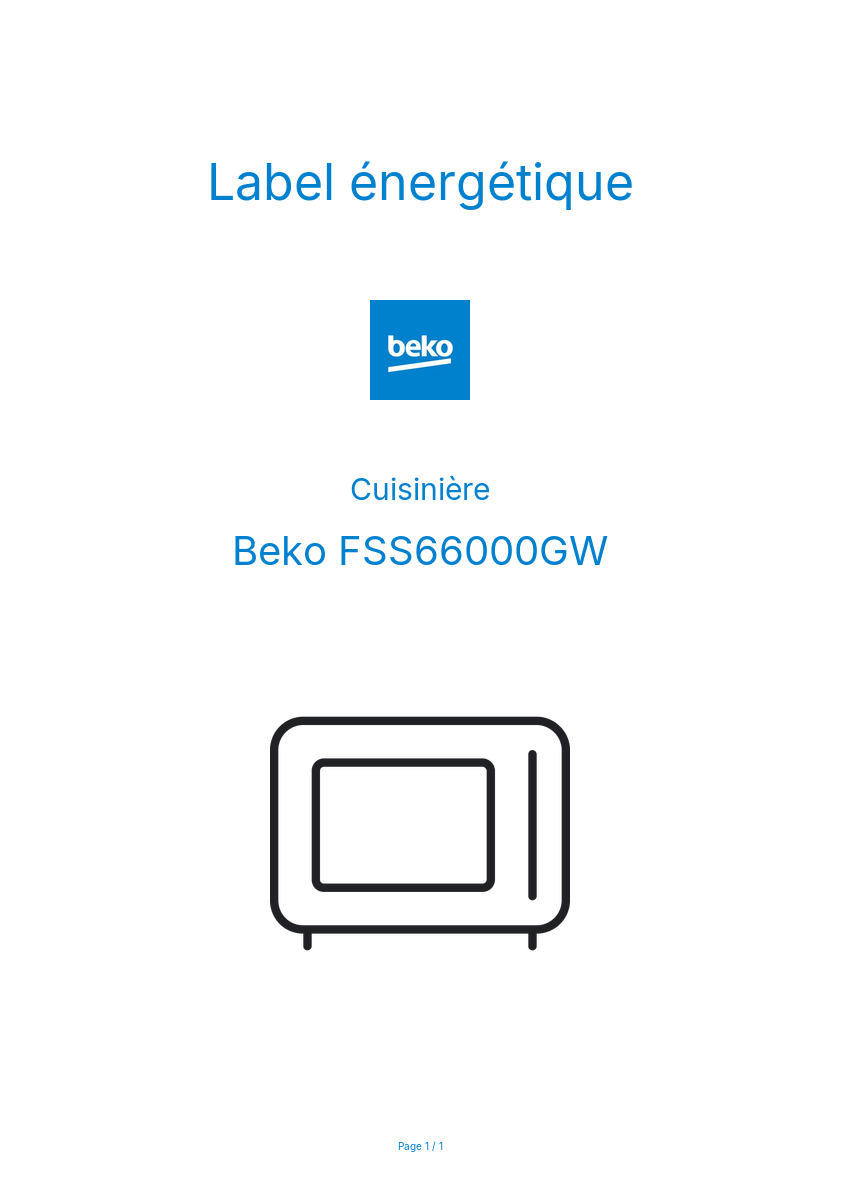 Image de la première page du manuel de l'appareil FSS66000GW