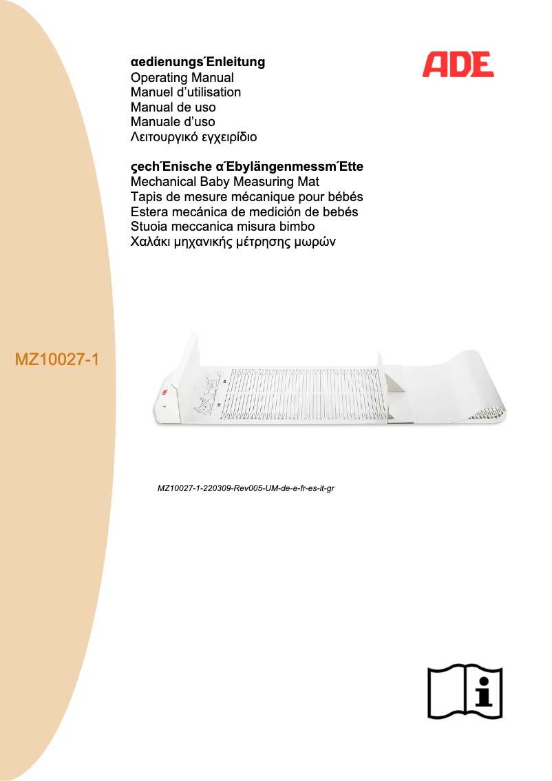 Page n°1 - Manuel utilisateur ADE MZ10027-1