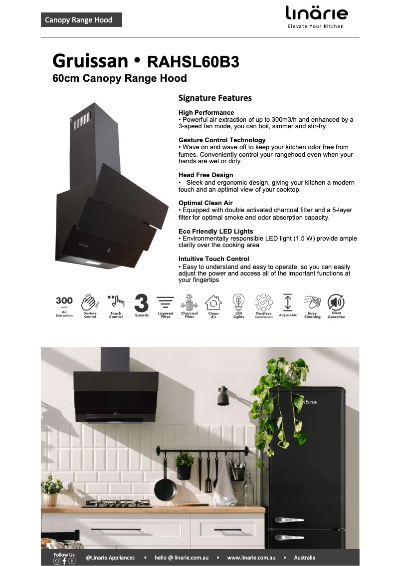 Página 1 del manual Ficha técnica Linarie RAHSL60B3
