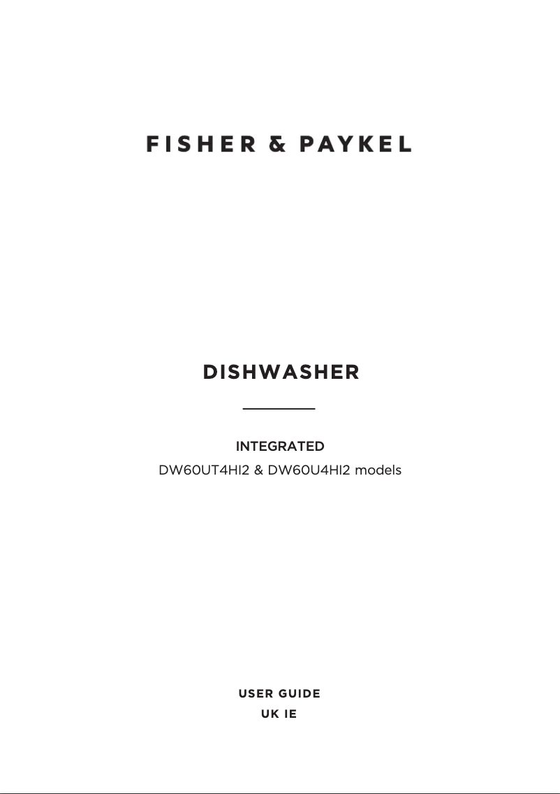 Page 1 de la notice Manuel utilisateur Fisher & Paykel DW60U4HI2