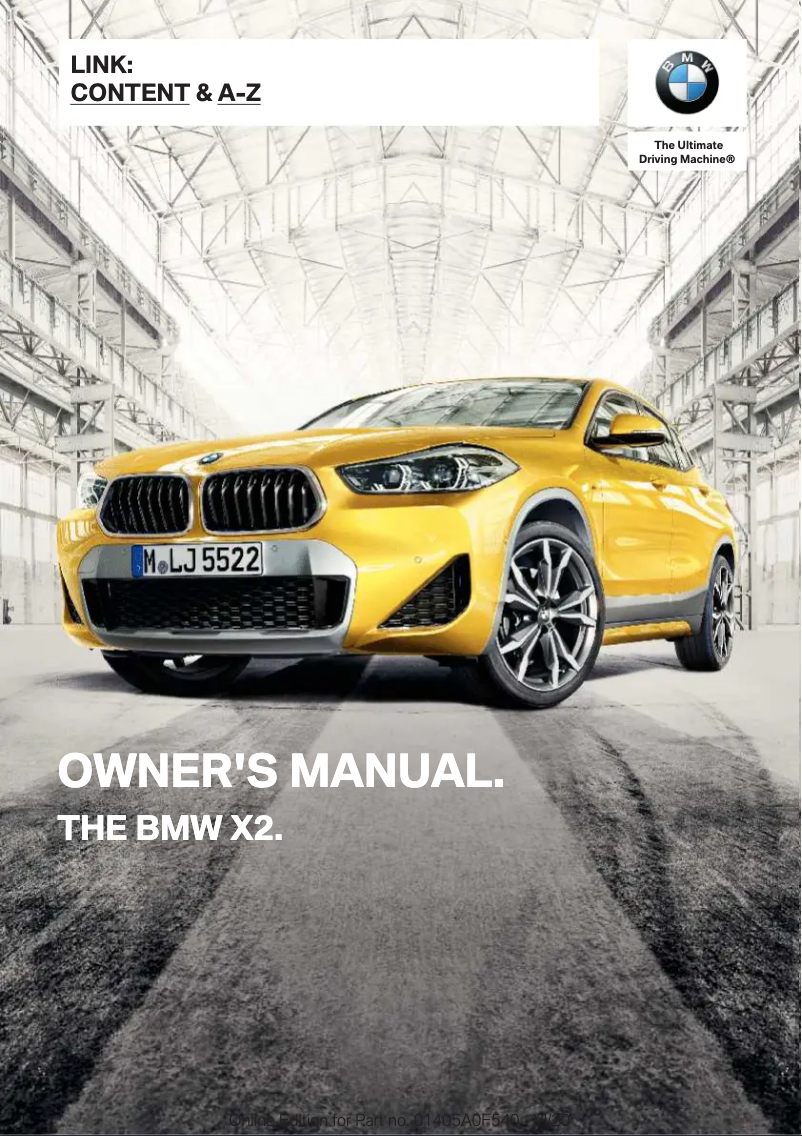 Page 1 de la notice Manuel utilisateur BMW X2 (2021)