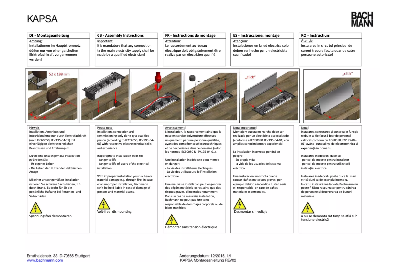 Page n°1 - Manuel utilisateur Bachmann KAPSA