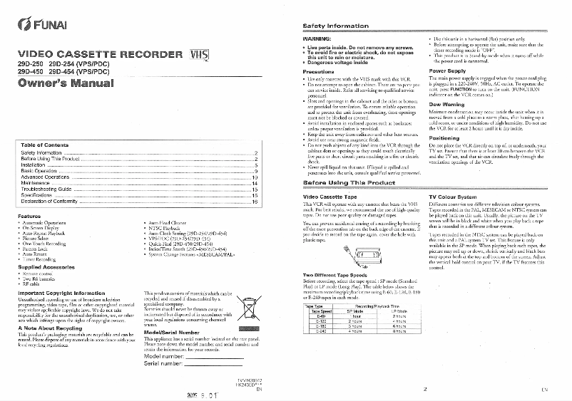 Image de la première page du manuel de l'appareil 29D250