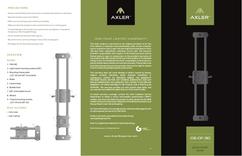 Página 1 del manual Manual de usuario Axler CS-CF-30