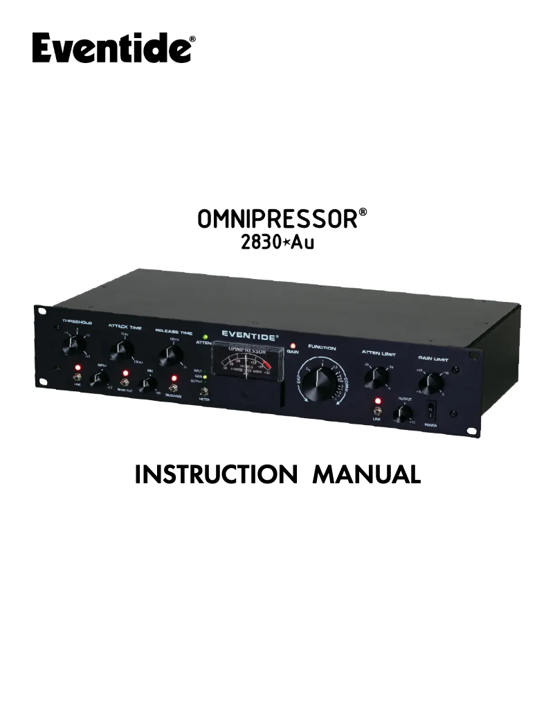Page 1 de la notice Manuel utilisateur Eventide Omnipressor 2830Au