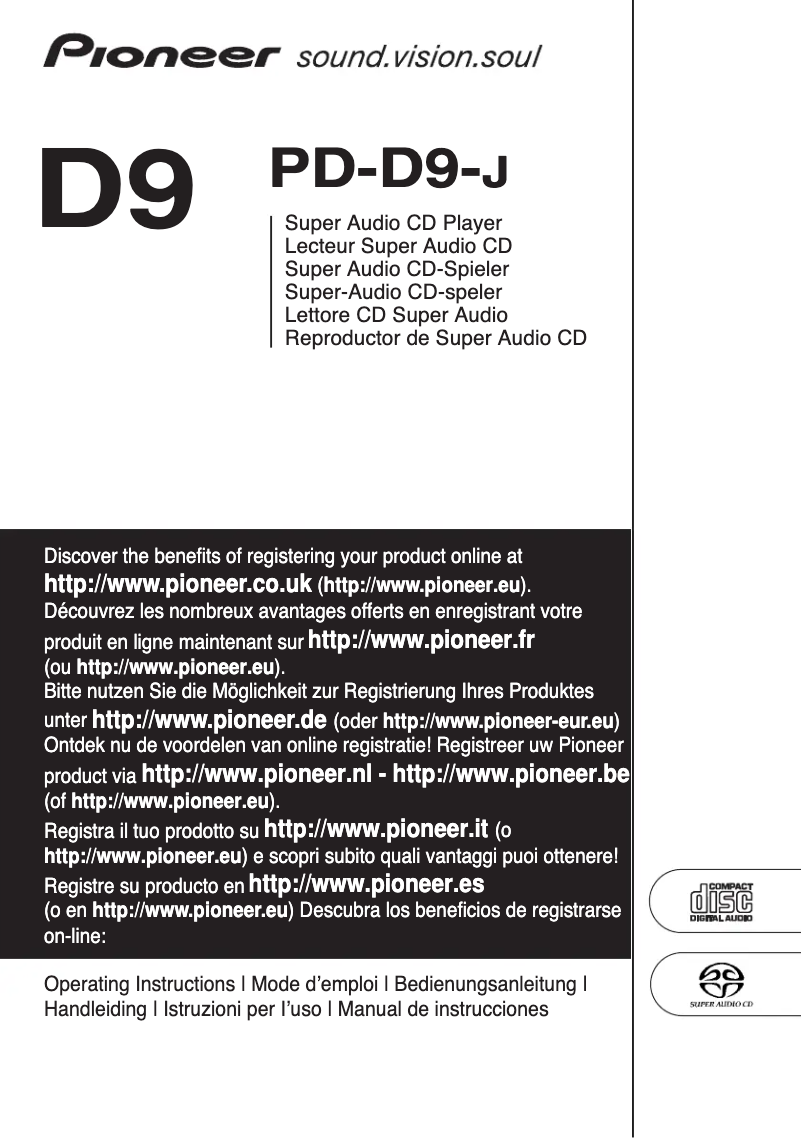 Image de la première page du manuel de l'appareil PD-D9J