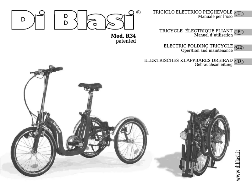 Page n°1 - Manuel utilisateur Di Blasi R34