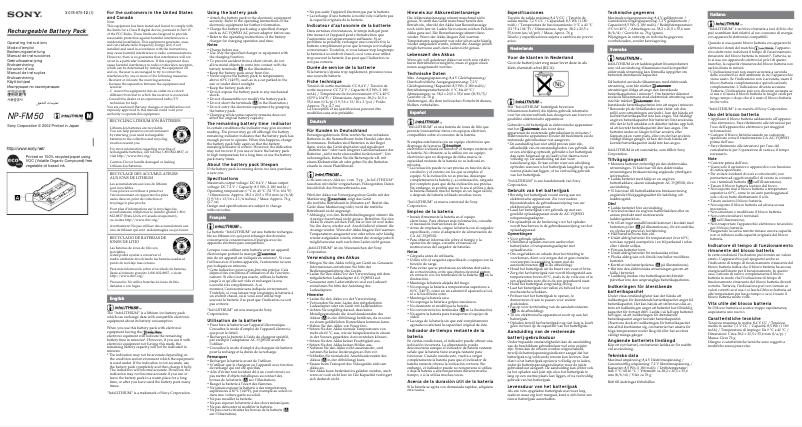 Página 1 del manual Manual de usuario Sony ACC-FM50A