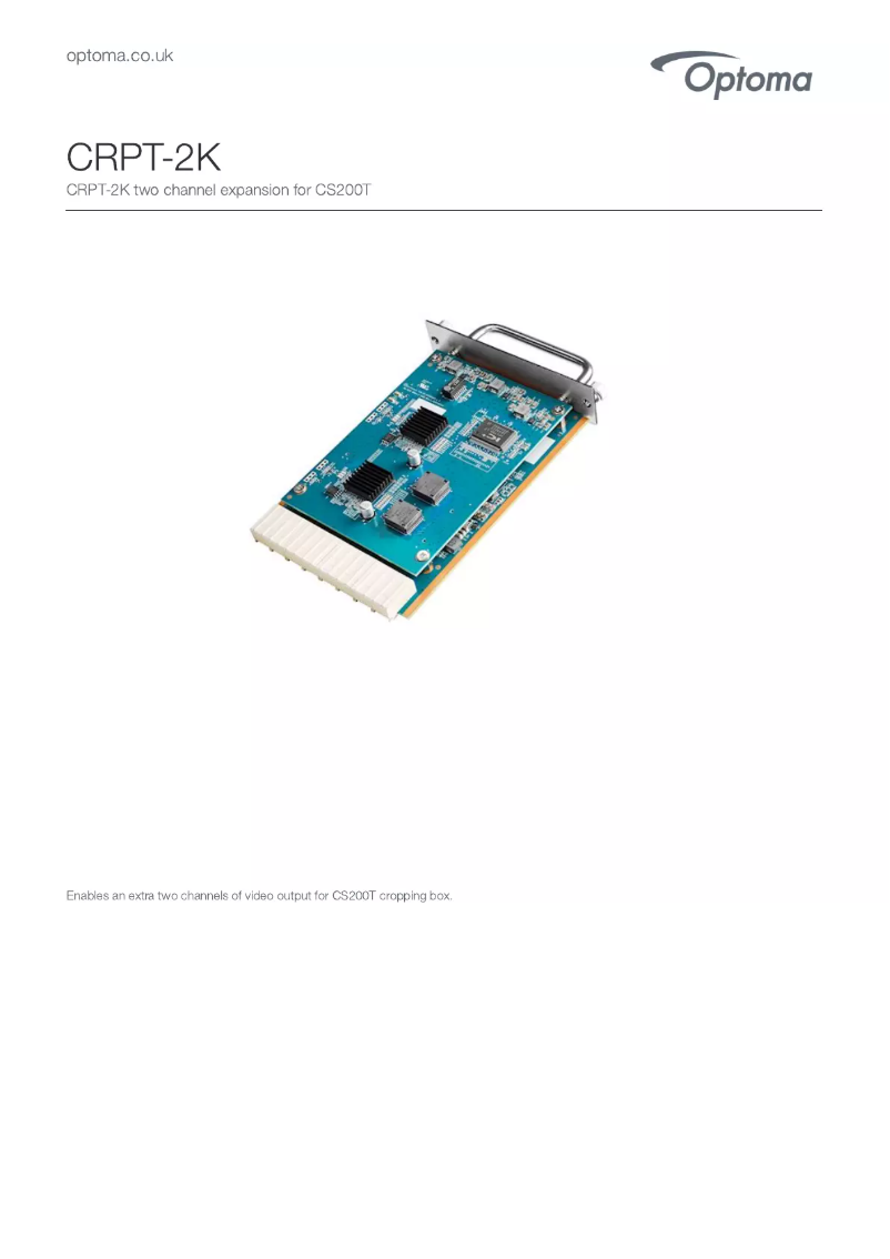 Page n°1 - Manuel utilisateur Optoma CRPT-2K