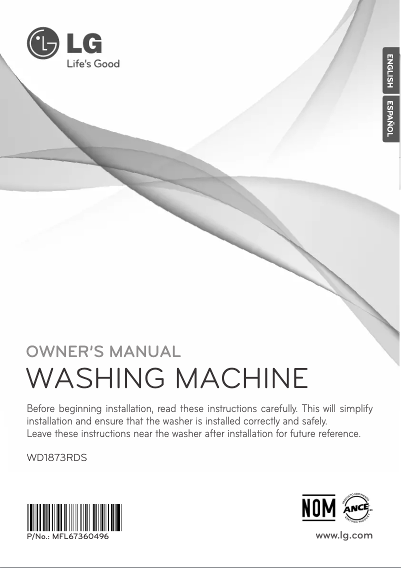 Image de la première page du manuel de l'appareil WD1873RDS