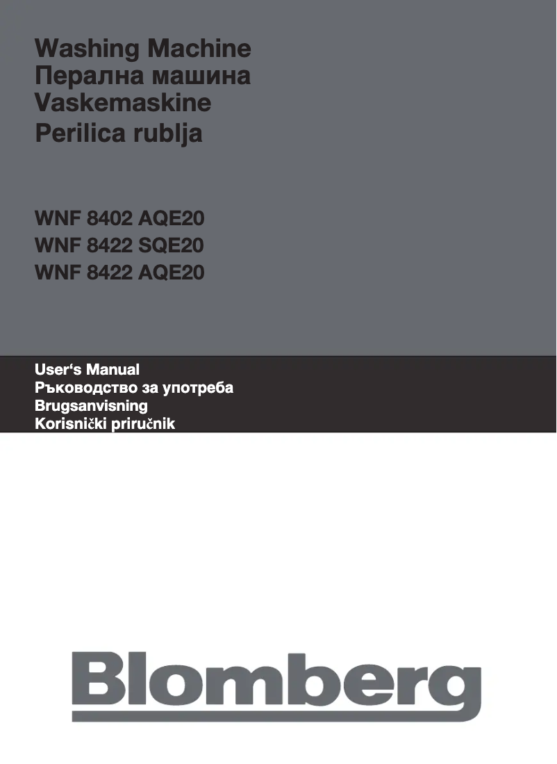 Image de la première page du manuel de l'appareil WNF 8402 AQE20