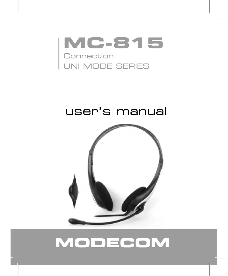 Image de la première page du manuel de l'appareil MC-815