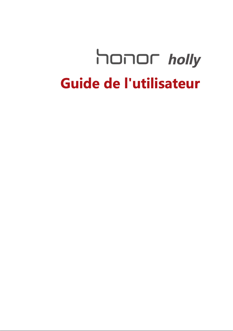 Page 1 de la notice Manuel utilisateur Honor Holly