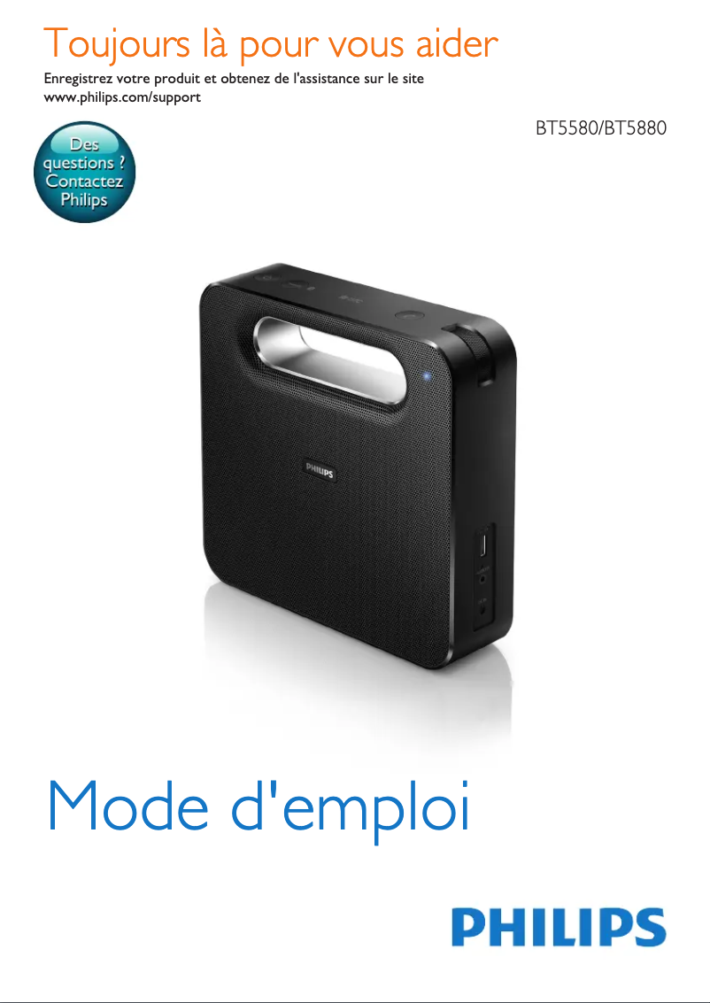 Image de la première page du manuel de l'appareil BT5880