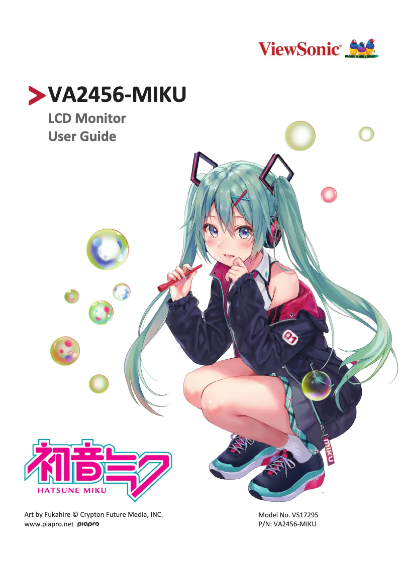 Page 1 de la notice Manuel utilisateur Viewsonic VA2456-MIKU