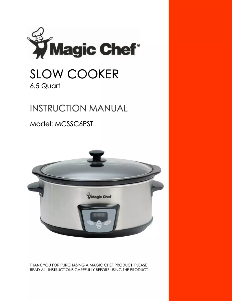 Image de la première page du manuel de l'appareil MCSSC6PST