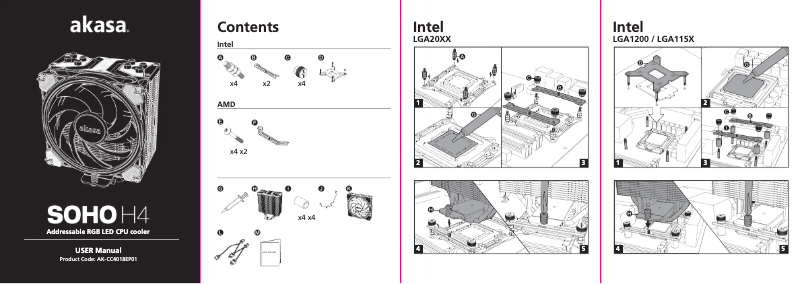 Page n°1 - Manuel utilisateur Akasa Soho H4