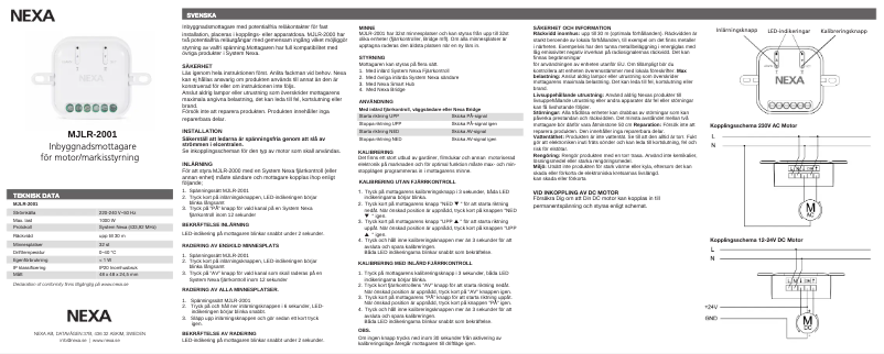 Image de la première page du manuel de l'appareil MJLR-2001