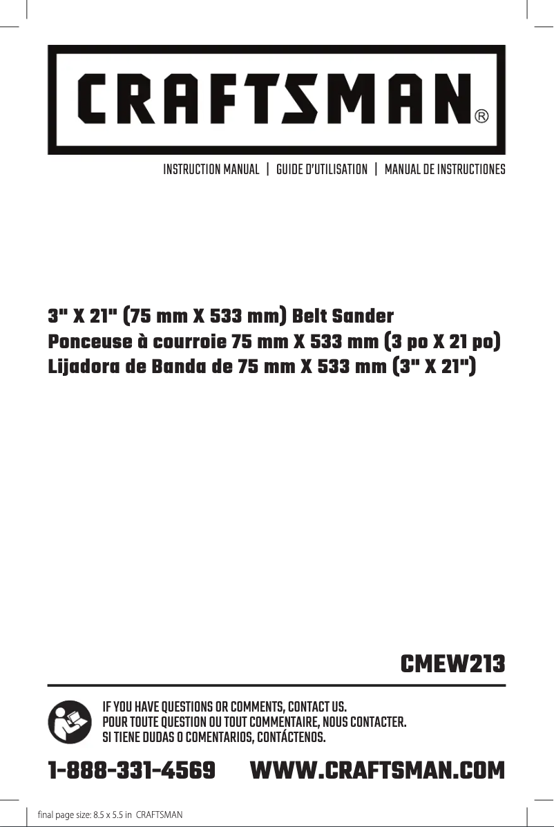 Page 1 de la notice Manuel utilisateur Craftsman CMEW213